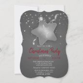 Weihnachtsschmuck Star Silver Party Einladung (Vorderseite)