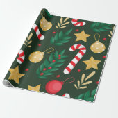 Weihnachtsschmuck, Sterne und Candy Canes Geschenkpapier (Ungerollt)
