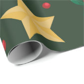 Weihnachtsschmuck, Sterne und Candy Canes Geschenkpapier (Rolleneckpunkt)