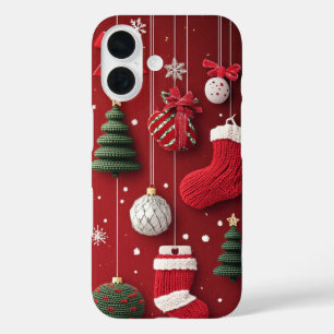 Weihnachtsschmuck Strümpfe Rot Grün iPhone 16 Hülle