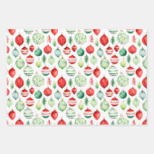 Weihnachtsschmuck, Strümpfe und Geschenke Geschenkpapier Set (Vorderseite)