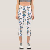 Weihnachtsschmuck Tree blau schwarzer heller Mond Capri Leggings (Vorderseite)