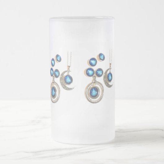 Weihnachtsschmuck Tree blau schwarzer heller Mond Mattglas Bierglas (Mittel)