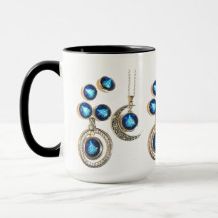 Weihnachtsschmuck Tree blau schwarzer heller Mond Tasse