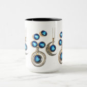 Weihnachtsschmuck Tree blau schwarzer heller Mond Tasse (Zentrum)