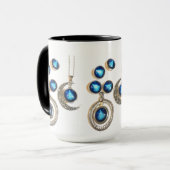 Weihnachtsschmuck Tree blau schwarzer heller Mond Tasse (Vorderseite Links)