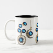 Weihnachtsschmuck Tree blau schwarzer heller Mond Zweifarbige Tasse (Links)