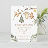 Weihnachtsschmuck TrewWinter Floral Baby Dusche Einladung (Stehend Vorderseite)