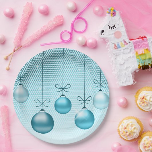 Weihnachtsschmuck Türkis ID251 Pappteller (Party)