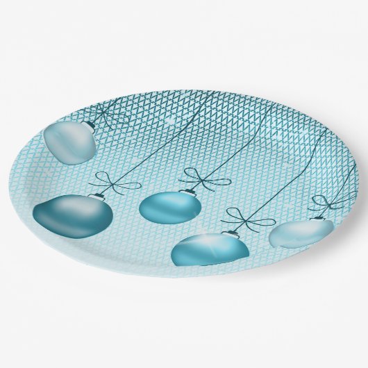 Weihnachtsschmuck Türkis ID251 Pappteller (Schrägansicht)