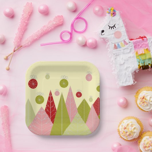 Weihnachtsschmuck und Bäume Pappteller (Party)