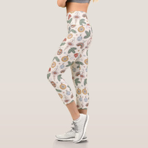 Weihnachtsschmuck und Friedenszeichen Capri Leggings
