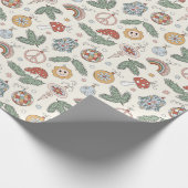 Weihnachtsschmuck und Friedenszeichen Geschenkpapier (Ecke)