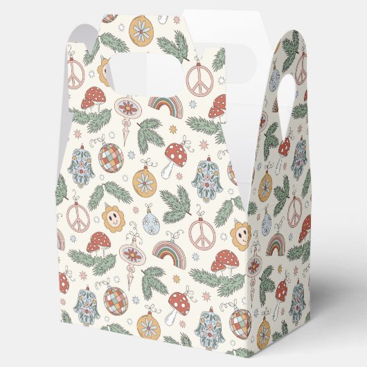 Weihnachtsschmuck und Friedenszeichen Geschenkschachtel (Geöffnet)