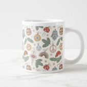 Weihnachtsschmuck und Friedenszeichen Jumbo-Tasse (Rechts)