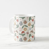 Weihnachtsschmuck und Friedenszeichen Kaffeetasse (Vorderseite Links)