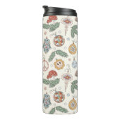 Weihnachtsschmuck und Friedenszeichen Thermosbecher (Nach rechts gedreht)