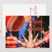 Weihnachtsschmuck und glückliche Ferien Feiertagskarte (Vorne/Hinten)