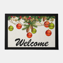 Weihnachtsschmuck und Grün Türmatte Matte