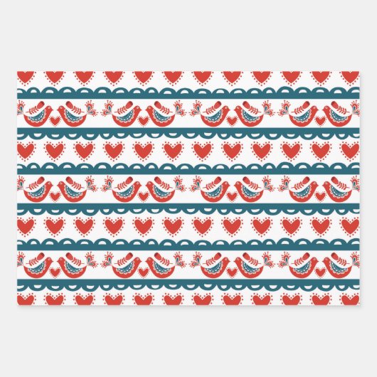 Weihnachtsschmuck und Hirsche Geschenkpapier Set (Vorderseite 3)