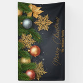 Weihnachtsschmuck und Kiefernzweige Banner (Vertikal)