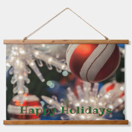 Weihnachtsschmuck und Licht Wandteppich Mit Holzrahmen