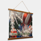 Weihnachtsschmuck und Licht Wandteppich Mit Holzrahmen (Gewinkelt)