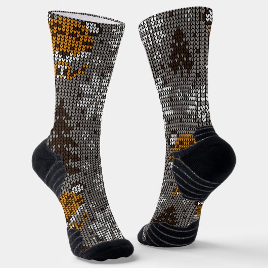 Weihnachtsschmuck und Retromuster Socken (Gewinkelt)