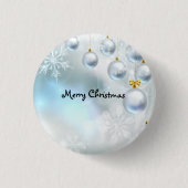 Weihnachtsschmuck und Schneeflocken Button (Vorderseite)