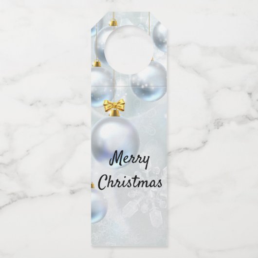 Weihnachtsschmuck und Schneeflocken Flaschenanhänger (Vorderseite)