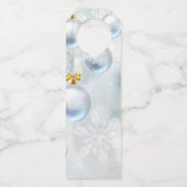 Weihnachtsschmuck und Schneeflocken Flaschenanhänger (Rückseite)