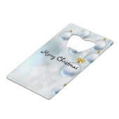 Weihnachtsschmuck und Schneeflocken Geldbeutel Flaschenöffner (Vorderseite Schrägansicht)