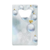 Weihnachtsschmuck und Schneeflocken Geldbeutel Flaschenöffner (Rückseite)