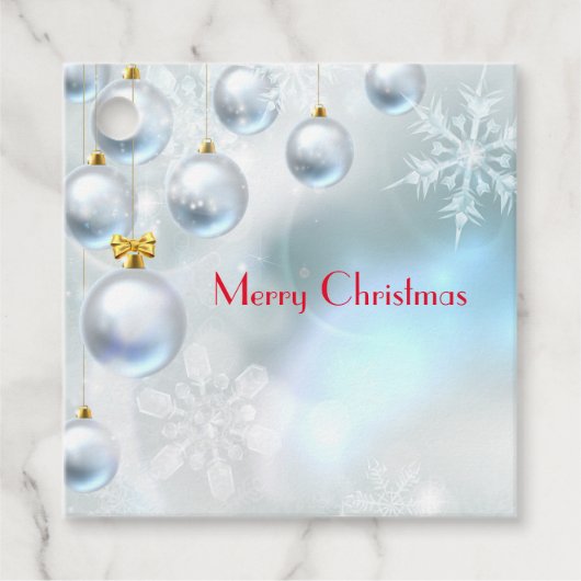 Weihnachtsschmuck und Schneeflocken Geschenkanhänger (Vorderseite)