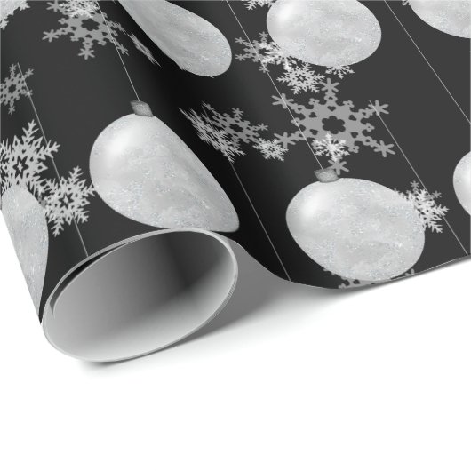 Weihnachtsschmuck und Schneeflocken Geschenkpapier (Rolleneckpunkt)