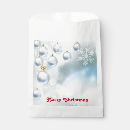 Weihnachtsschmuck und Schneeflocken Geschenktütchen (Vorderseite)