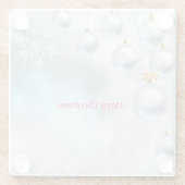 Weihnachtsschmuck und Schneeflocken Glasuntersetzer (Rückseite)