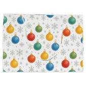 Weihnachtsschmuck und Schneeflocken - Große Geschenktüte (Rückseite)