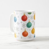 Weihnachtsschmuck und Schneeflocken - Kaffeetasse (Vorderseite Links)