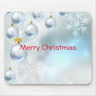 Weihnachtsschmuck und Schneeflocken Mousepad