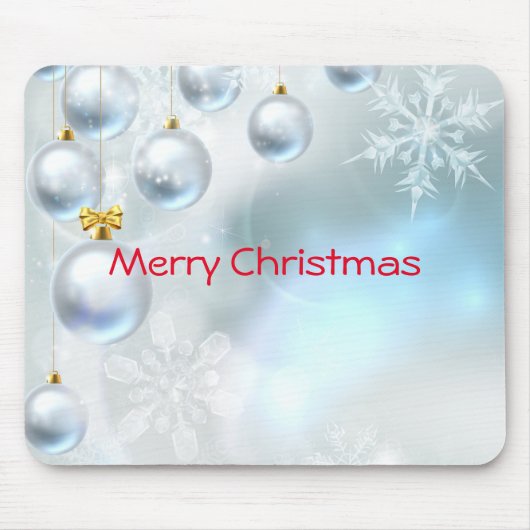 Weihnachtsschmuck und Schneeflocken Mousepad (Vorne)