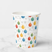 Weihnachtsschmuck und Schneeflocken - Pappbecher (Rückseite)