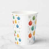 Weihnachtsschmuck und Schneeflocken - Pappbecher (Rechts)