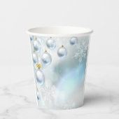 Weihnachtsschmuck und Schneeflocken Pappbecher (Rückseite)