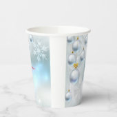 Weihnachtsschmuck und Schneeflocken Pappbecher (Links)