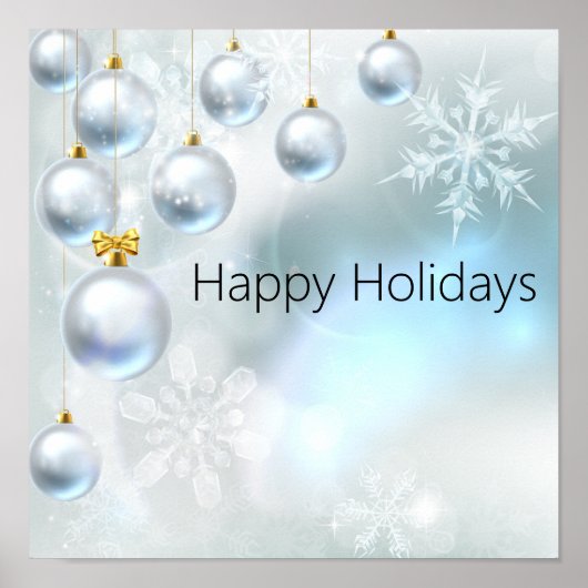 Weihnachtsschmuck und Schneeflocken Poster (Vorne)