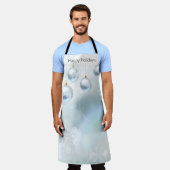 Weihnachtsschmuck und Schneeflocken Schürze (Getragen)