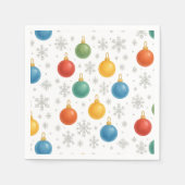 Weihnachtsschmuck und Schneeflocken - Serviette (Vorderseite)