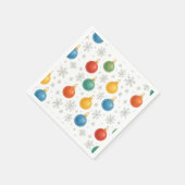 Weihnachtsschmuck und Schneeflocken - Serviette (Ecke)