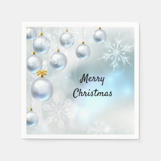 Weihnachtsschmuck und Schneeflocken Serviette (Vorderseite)